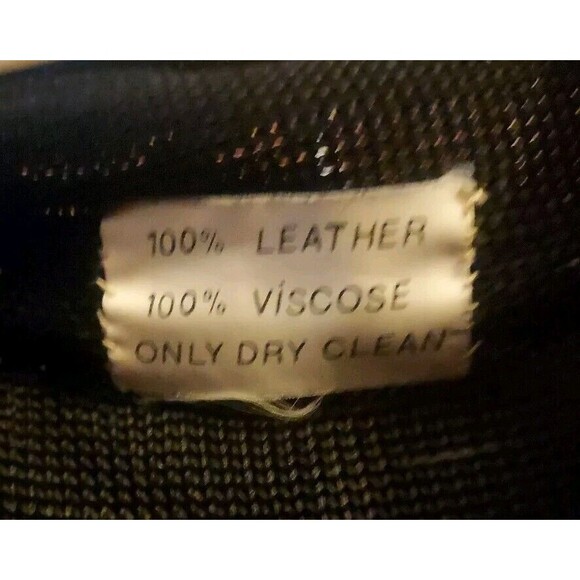 Vintage 1980's Black/White Patchwork Leather Hi-Low Dress W/Shoulder Pads - Picture 4 of 7